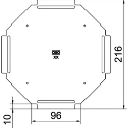 Couvercle BET RKD p.pièce en croix 100mm acier zingué en continu zinc-aluminium 
