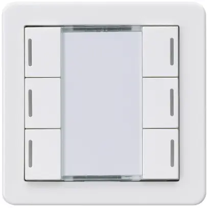 Poussoir Hager basico A KNX sextuple LED blanc 