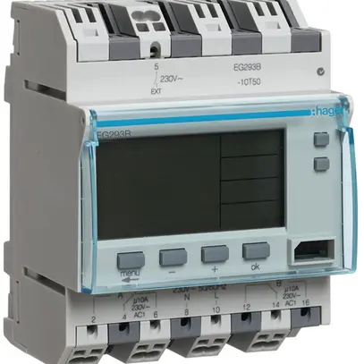 Timer Hager digitale annuale 2 canali 2 invertitori 16A 2 UM 