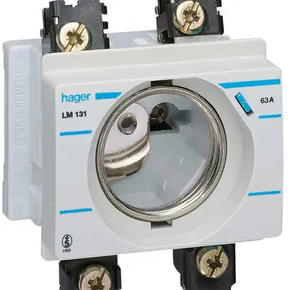 Portafusibile INS Hager DIII 63A copertura front. profondità INS 44mm SN basso 