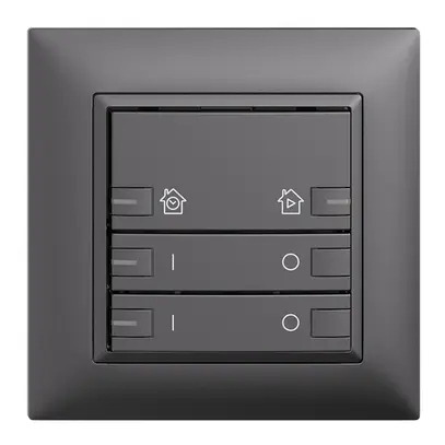 Kit frontal ENC EDIZIOdue zepAIR ON/OFF 2C avec marquage avec LED gris foncé 