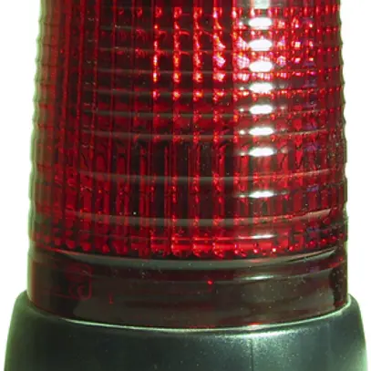 Lampada rotante LED Hugentobler tipo 94 230V 2.5W E14 Ø155×194mm calotta rosso 