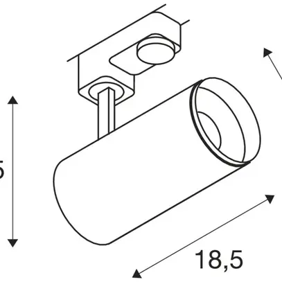 Spot LED SLV 3~ NUMINOS M PHASE 20W 1935lm 2700K 36° Ø85×185mm blanc 