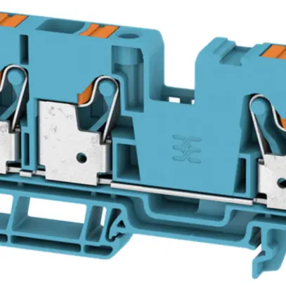 Borne de passage Weidmüller A3C PUSH IN 3×10mm² TS35 bleu 