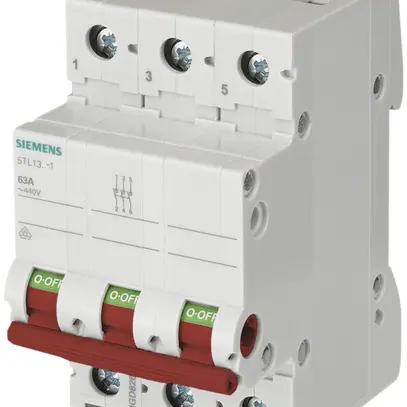 Interrupteur AMD Siemens SENTRON 5TL1, 63A/250V 3L 3F, levier rouge, 3UM 