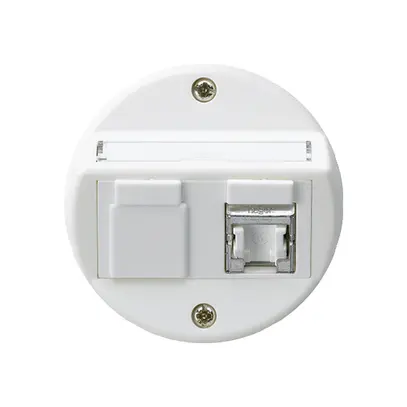 Inserto per presa INC basico A cat 6 1×RJ45/s uscita obliqua bianco 