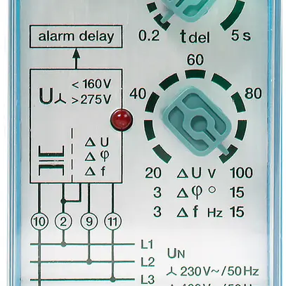 Surveillance de tension et de champ-tournant ComatReleco SSU33L, 400VAC 