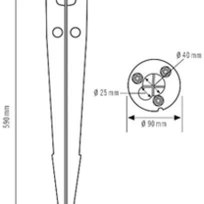 Tirant d'ancrage ESYLUX pour borne lumineuse ALVA GROUND SPIKE Ø100mm 