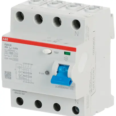 Interrupteur différentiel proM compact 3PN type B, 40A 30mA 4UM légèr.retardé 