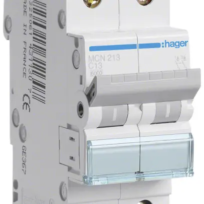 Disgiuntore Hager MCB 2P 415V tipo C 13A Icn 6kA 2UM 