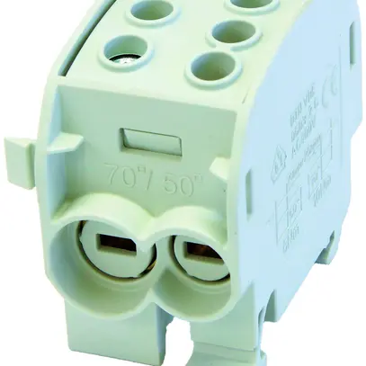 Blocco ripartizione tipo C 2×70/2×50mm² 160A Alu-CU grigio 