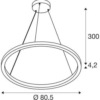 Lum.suspendu LED SLV ONE CUBE 80W 6000lm 930 DALI direct/indirect Ø805 blanc 