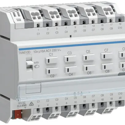 Module de sortie AMD KNX Hager easy 16A charge C décuple 