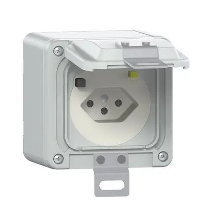 Presa FI AP SUPRA NAP T13 bloccab., 30mA grigio chiaro 