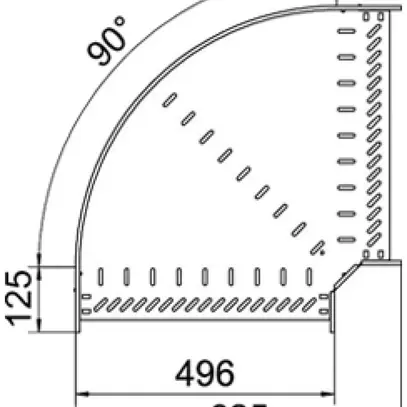 Gomito BET RB 90° 110×500mm acciaio zincato a caldo per immersione 