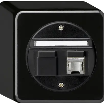 Boîte de raccordement AP basico cat.6 1RJ45/s noir 