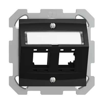 Kit de montage ENC EDIZIOdue, avec capot de sortie oblique, pour 2×RJ45, noir 