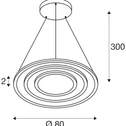 Lamp.sospesa LED SLV ONE FLAT triple 58W 3500lm 927/930 DALI diretto Ø800 bianco 