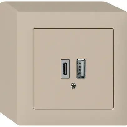 Prise de charge USB AP kallysto 18W PD 1×type A 1×type C beige 