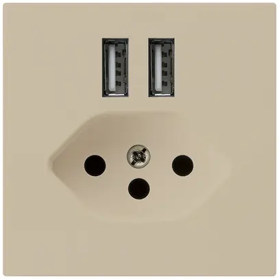 Prise 2×USB & T13 kallysto A 2400mA beige 