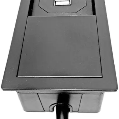 Presa ENC o INC 2×USB Karch VersaHIT, con cavo, nero matt, IP54 