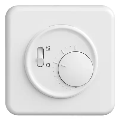 Termostato ENC STANDARDdue, c.interruttore, riscald./refr., 90×90mm, bianco 