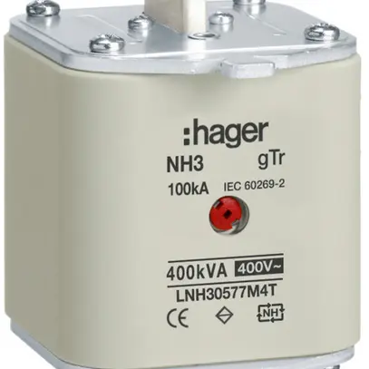 Fusibile HPC Hager DIN3 400VAC 577A 400kVA gTr segnalatore centrale inox. 