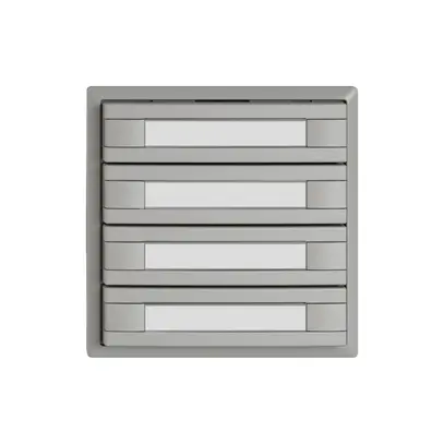 Poussoir KNX RGB EDIZIO.liv SNAPFIX® capteur temp.s.LED étiqu.4× comm.2T grc 