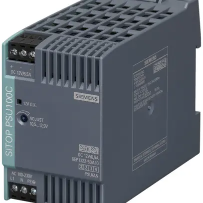 Stromversorgung Siemens SITOP PSU100C, IN:120…230VAC(110…300VDC), OUT:12VDC/6.5A 