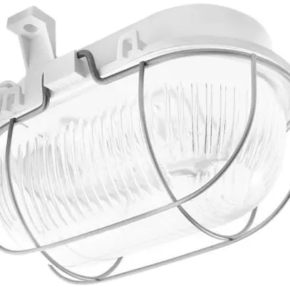 LED-Leuchte oval mit Schutzgitter, Glas klar gerippt 5W 3000K 570lm IP44 