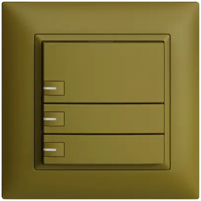 UP-Universaltaster 3×1T Steckklemme EDIZIOdue olive, mit LED 