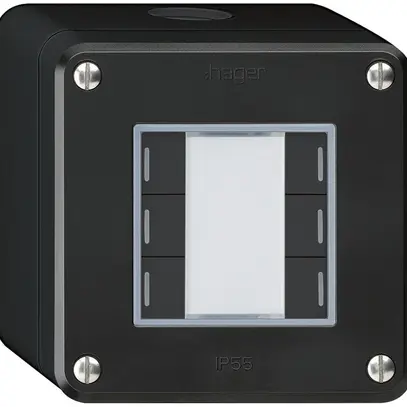 Poussoir AP robusto Q KNX 6× LED RGB s/e-link noir 