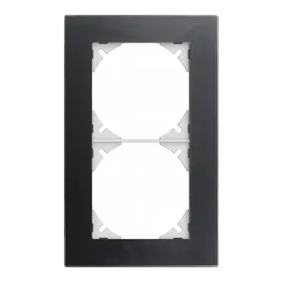 Telaio di copertura EDIZIOdue prestige 2×1 vetro nero 