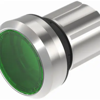 Interruttore INS EAO45, R, verde, illum., anello argento, a filo 