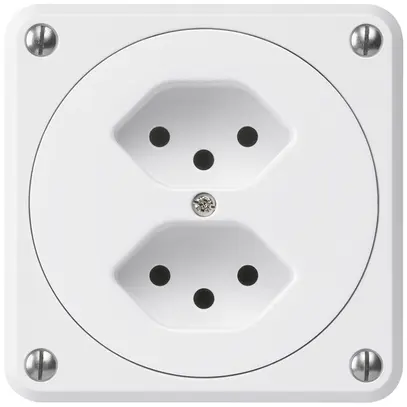 Presa INC robusto 2×tipo 13 bianco senza copercchio 