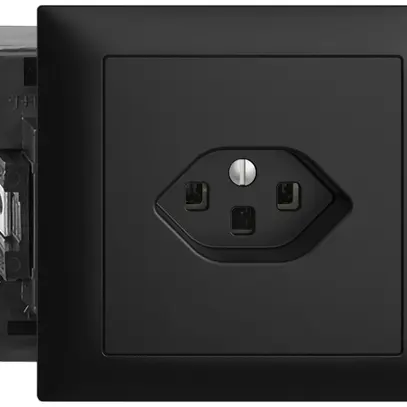 EB-Steckdose EDIZIOdue T23 16A 49…69mm schwarz, mit Steckklemmen 