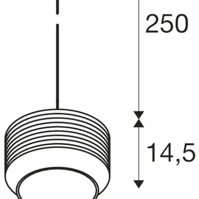 Luminaire suspendu SLV PANTILO E27 1×0…15W Ø185mm argent 
