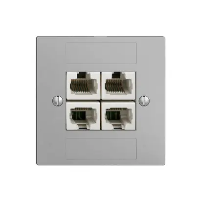 Presa INC 4×RJ45/u 4P sep. EDIZIOdue silver ITplus 
