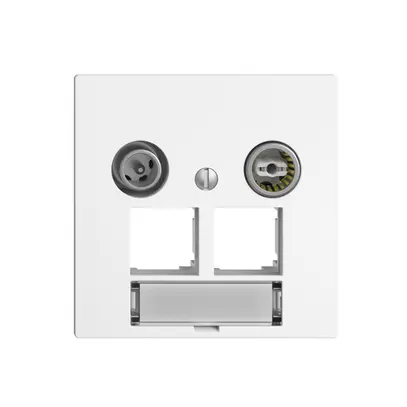 Presa multimedia EDIZIOdue F EASYNET 11dB, per 2×RJ45 S-One, bianco 