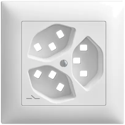 Kit montaggio INC Feller EDIZIOdue, per presa 3×T23 1×separato, bianco 