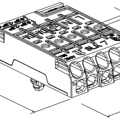 Morsetto di connessione 5P 0.5…2.5mm² staffa messa a terra iscrizione bi 
