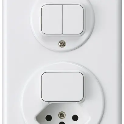 Combinaison ENC I-I basico S3+3 avec interrupteur/interrupteur+prise T13 blanc 