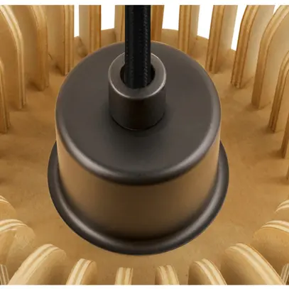 Lampada sospesa SLV WUD half round E27 1×60W diretto Ø380mm marrone 