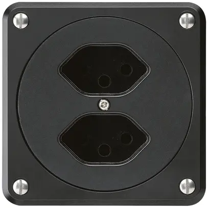 Presa INC robusto 2×tipo 13 nero senza copercchio 