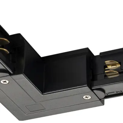 Raccordo a L SLV per binario conduttore S-TRACK DALI 3f, PE esteriore, nero 