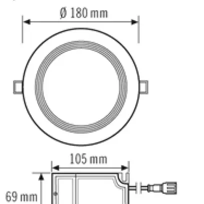 Downlight LED ESYLUX ELSA-2 Ø180 DALI 9W 3000K, 850lm, bianco 