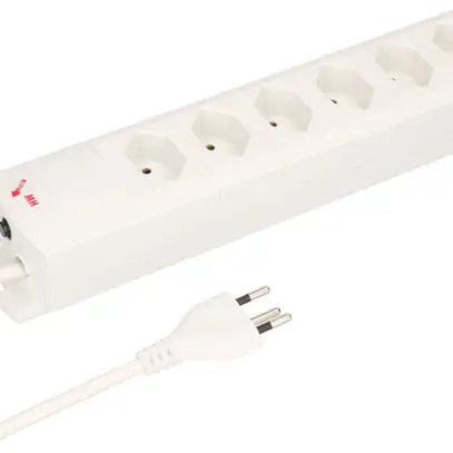 Presa multipla MH 6×T13 Prime-Line Td 3×1mm² 3m bianco 