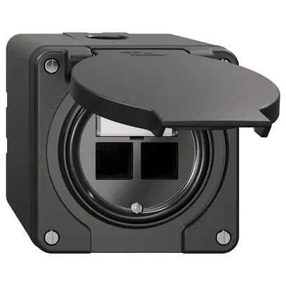 Kit di montaggio NAP Feller S-One EASYNET, per 2×RJ45, altezza di mont.64 mm, ne 