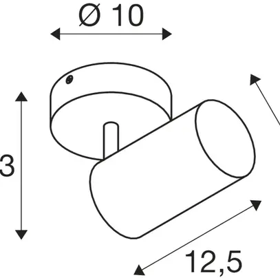 Spot SLV ASTO TUBE GU10 1×10W Ø70×125mm bianco 
