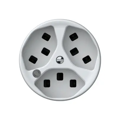 Presa origin 3×tipo 23 lum.verde 16A 230V 60×60mm bianco 